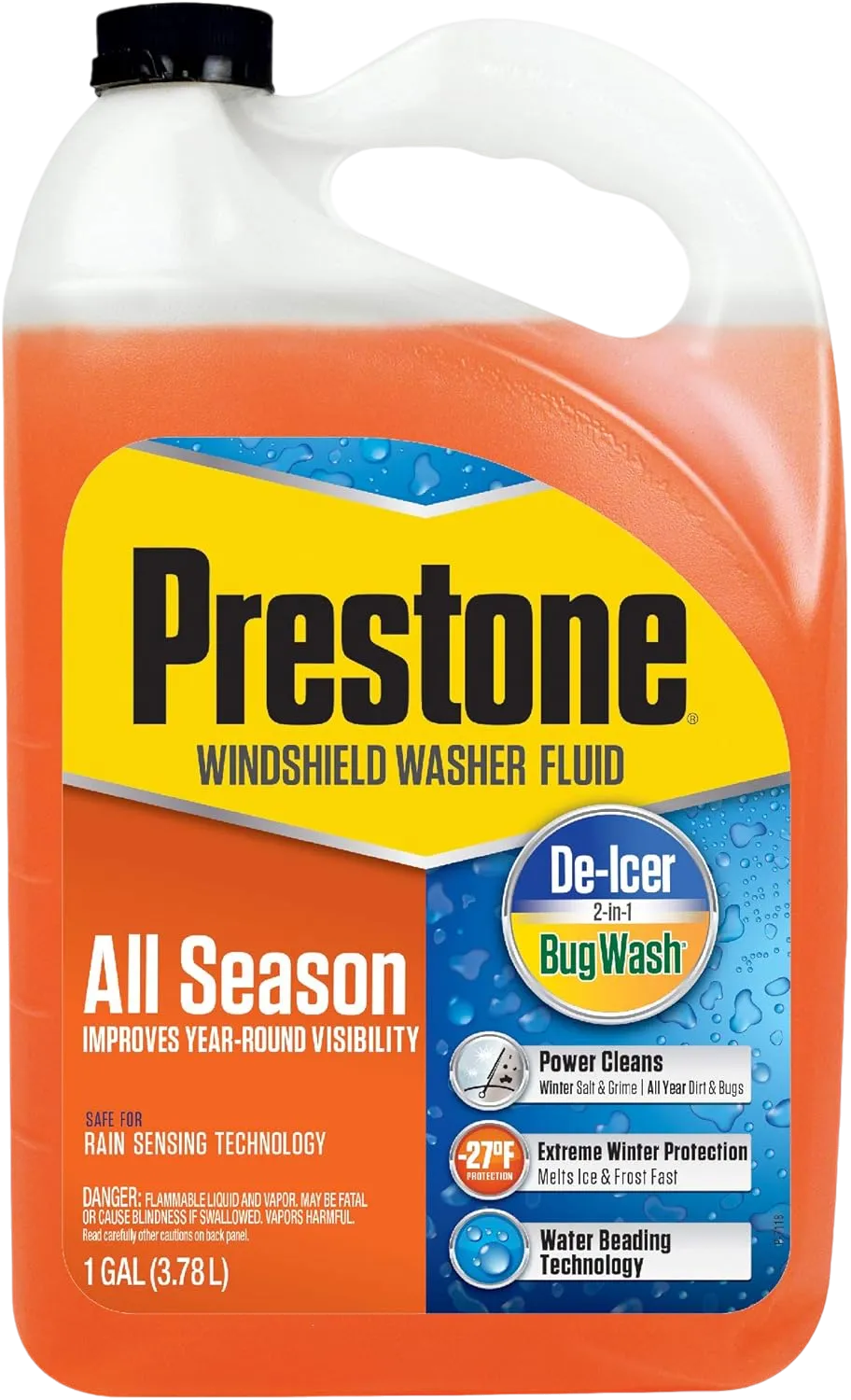Prestone AS658 Deluxe 2-in-1 Windshield Washer Fluid, 1 Gallon